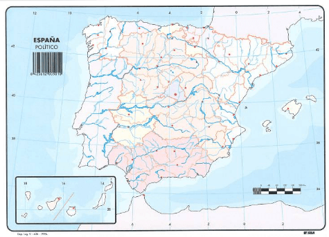 MAPA MUDO ESPAÑA POLITICO P/50 UD. SELVI