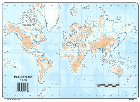MAPA MUDO PLANISFERIO FISICO P/50 UD. SELVI