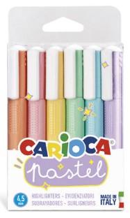 MARCADOR FLUOR CARIOCA PASTEL 6 COLORES