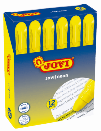 MARCADOR JOVI GEL AMARILLO C/12 UD.