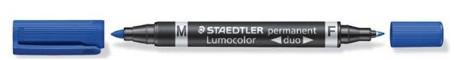 MARCADOR LUMOCOLOR PERMANENTE DUO AZUL 348 C/10 UD.
