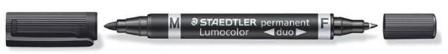 MARCADOR LUMOCOLOR PERMANENTE DUO NEGRO 348 C/10 UD.