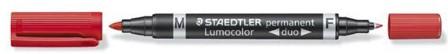 MARCADOR LUMOCOLOR PERMANENTE DUO ROJO 348 C/10 UD.