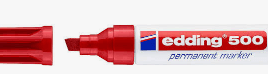 MARCADOR PERMANENTE EDDING 500 ROJO C/10 UD.