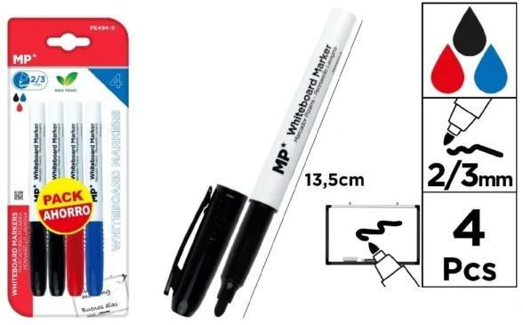 MARCADOR PIZARRA 2 Uds. NEGRO. 1 Ud. ROJO. 1 Ud AZUL MP