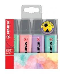 MARCADOR STABILO BOSS PASTEL SURTIDO 4 UD.