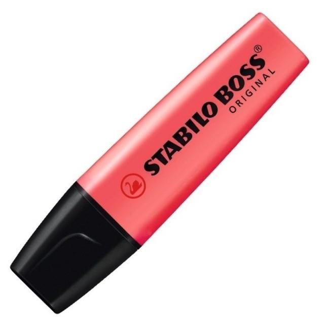 MARCADOR STABILO FLUORESCENTE BOSS ROJO 70/40 C/10 UDS.