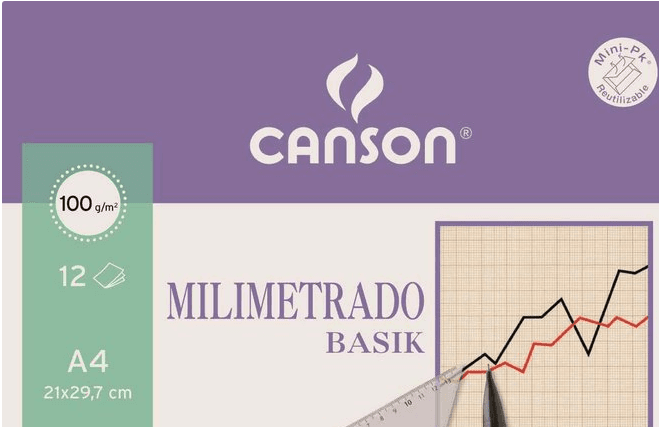 MINIPACK A4 12H PAPEL MILIMETRADO CANSON