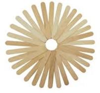 PACK 50 PALOS DE MADERA NATURAL ANCHO 15 CM.