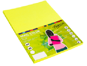 PAPEL A4 100H 80GR AMARILLO FLUOR FABRISA