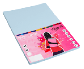 PAPEL A4 100H 80GR AZUL CLARO FABRISA