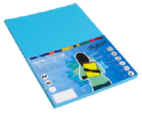 PAPEL A4 100H 80GR AZUL TURQUESA FABRISA