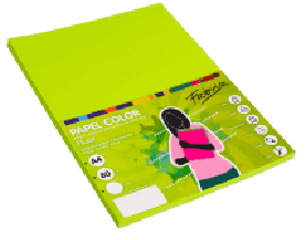 PAPEL A4 100H 80GR VERDE FLUOR FABRISA
