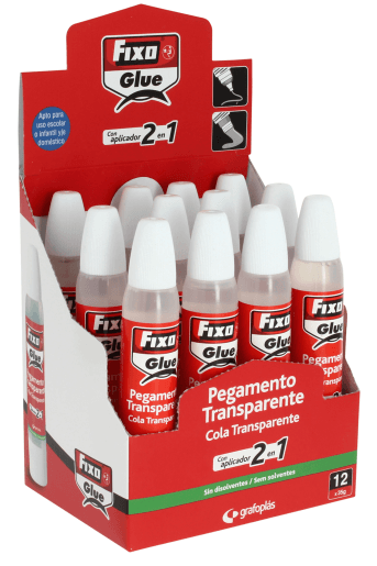 PEGAMENTO TRANSPARENTE 2 EN 1 35GR FIXO C/12 UD.