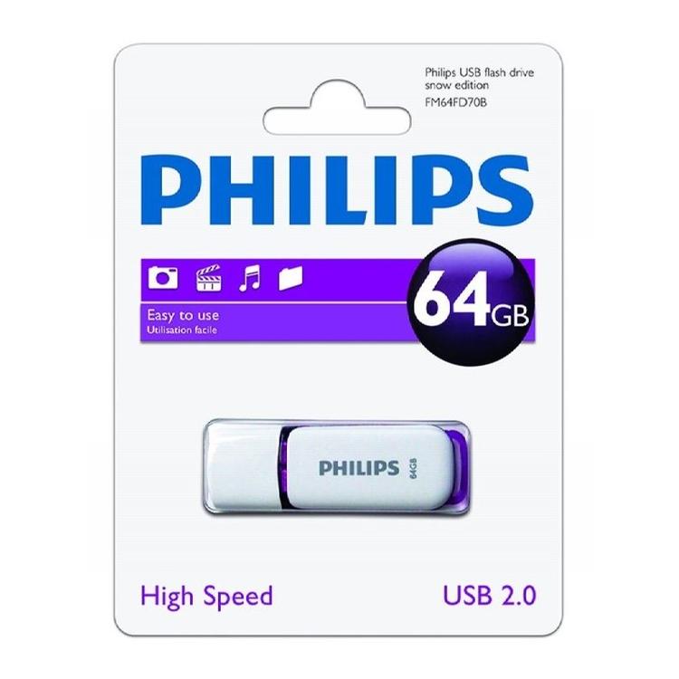 PENDRIVE PHILIPS SNOW 64GB 2.0 (Canon incluido)