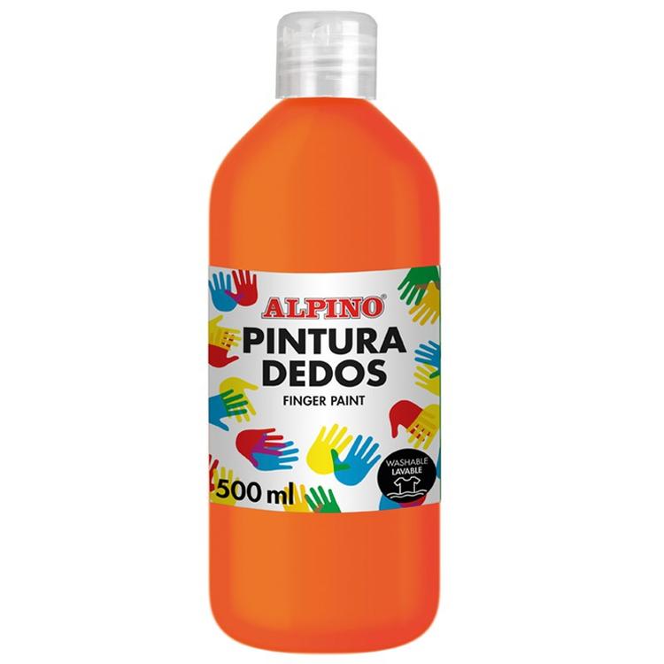 PINTURA DEDOS ALPINO 500ML NARANJA