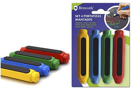 PORTATIZAS IMANTADO CON TIZA COLORES BISMARK P/4 UD.