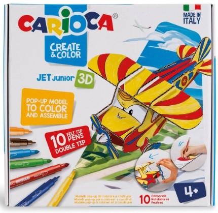 PUZZLE CARIOCA CREATE & COLOR 3D JET JUNIOR