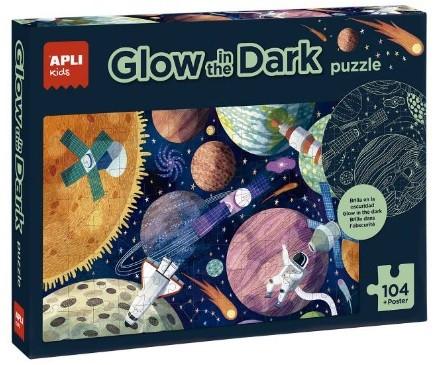 PUZZLE FLUORESCENTE SISTEMA SOLAR 104 PIEZAS APLI