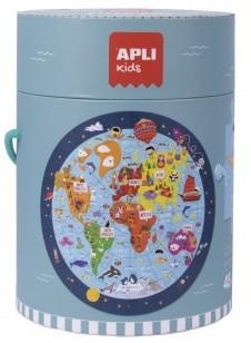 PUZZLE INFANTIL CIRCULAR MAPA MUNDI 48 PIEZAS APLI