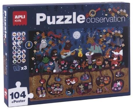 PUZZLE OBSERVACION BOSQUE 104 PIEZAS APLI