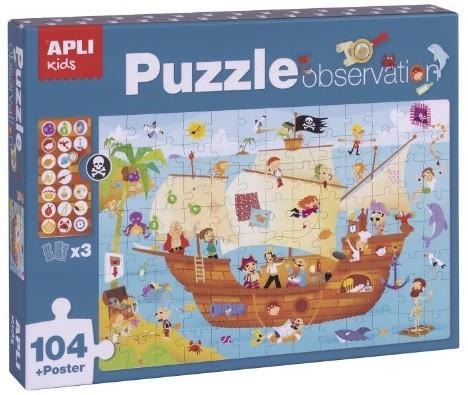 PUZZLE OBSERVACION PIRATA 104 PIEZAS APLI