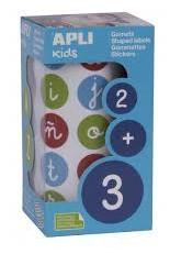 ROLLO GOMETS ABC MINUSCULA REMOVIBLE COLORES 20 MM APLI