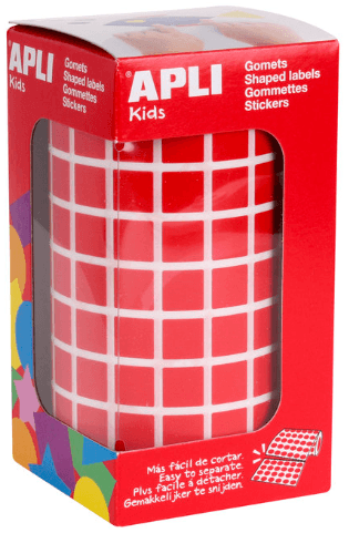 ROLLO GOMETS CUADRADO 10MM ROJO APLI