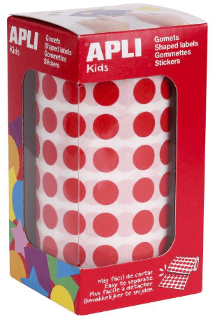 ROLLO GOMETS REDONDOS 10.5MM ROJO APLI