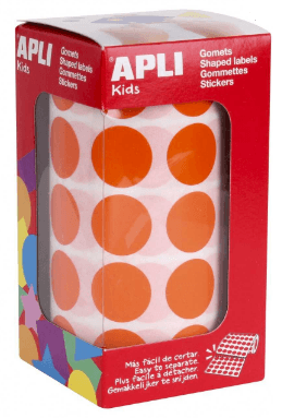 ROLLO GOMETS REDONDOS 20 MM NARANJA APLI