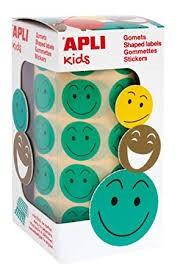 ROLLO GOMETS REDONDOS CARAS FELICES VERDE 20 MM APLI