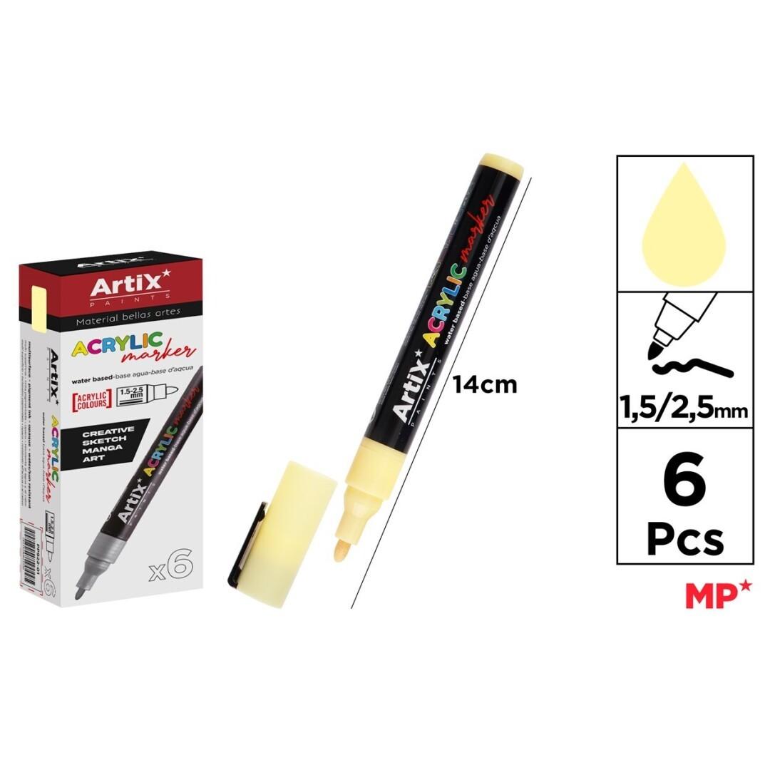 ROTULADOR ACRILICO AMARILLO LIMON ARTIX 13 C/6 UD.