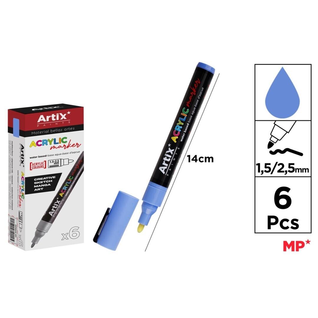 ROTULADOR ACRILICO AZUL ARTIX 18 C/6 UD.