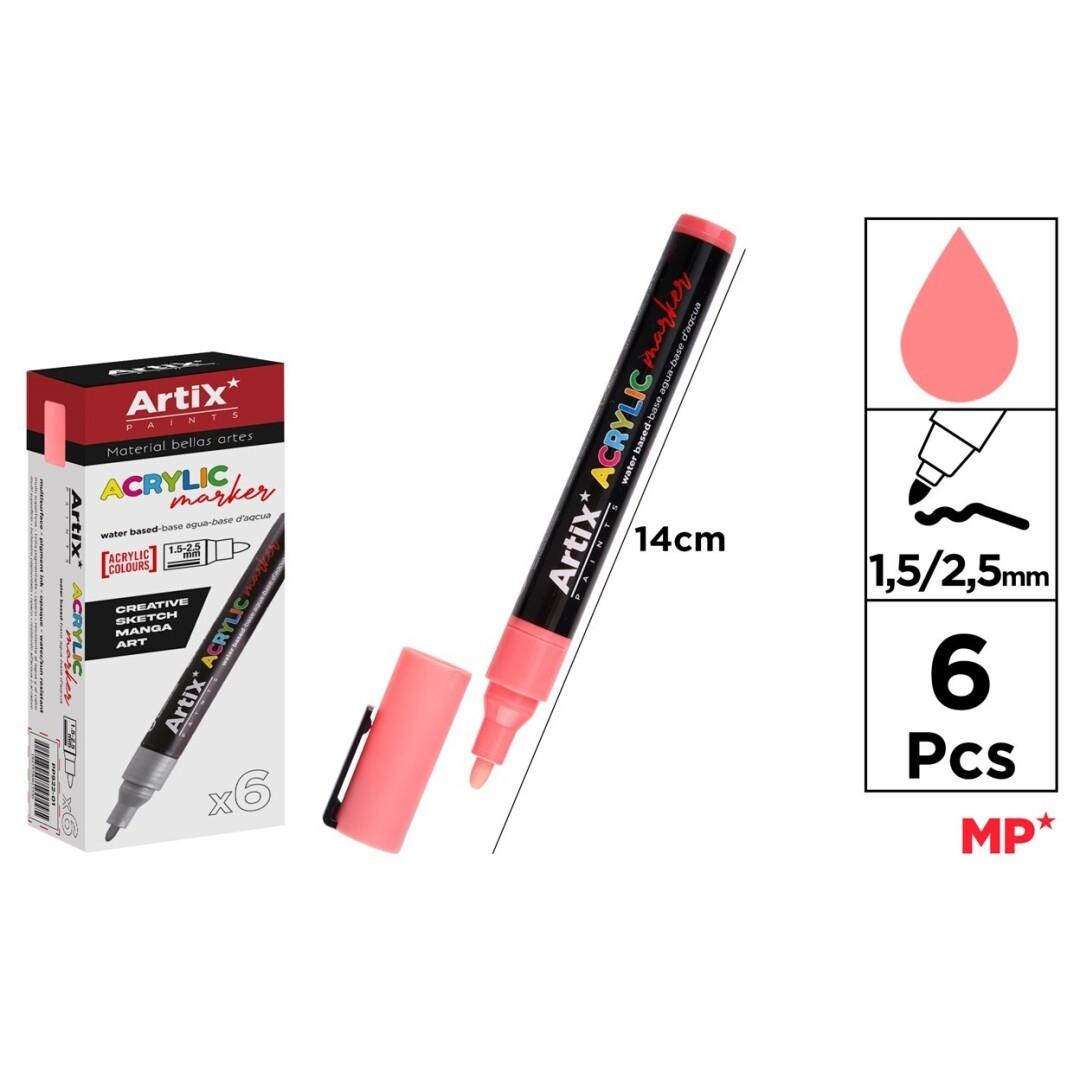 ROTULADOR ACRILICO CORAL ARTIX 09 C/6 UD.