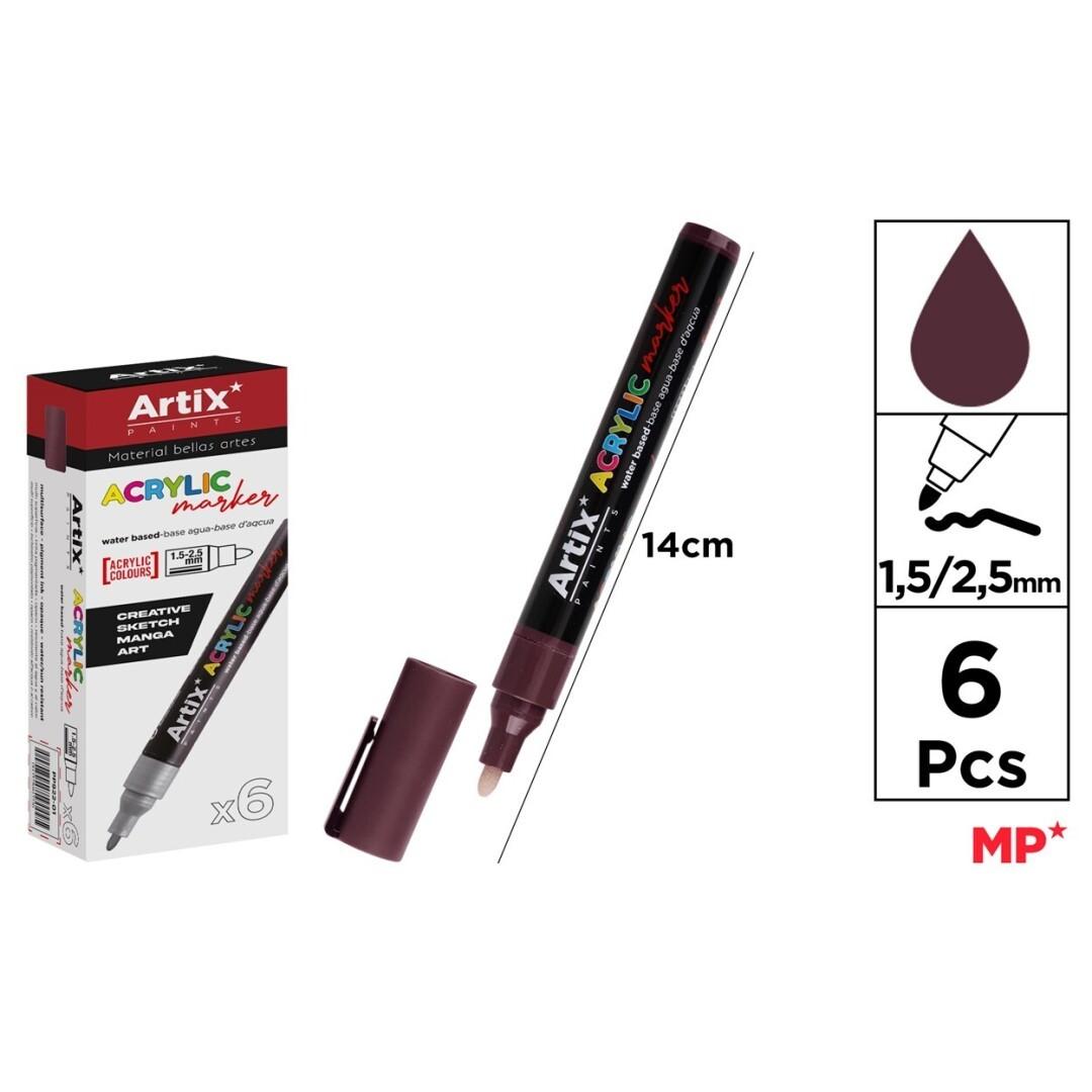 ROTULADOR ACRILICO GRANATE ARTIX 04 C/6 UD.
