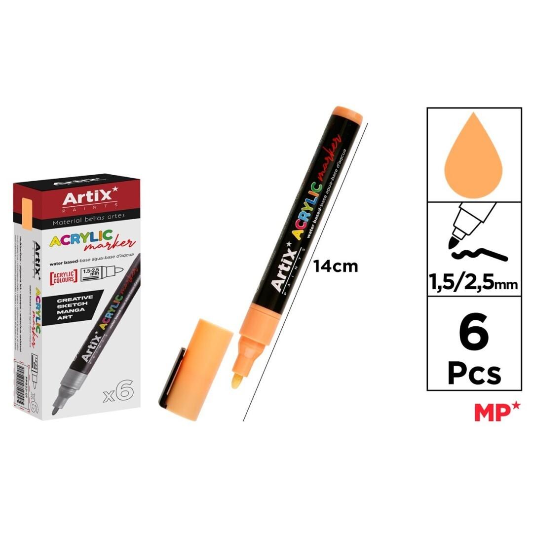 ROTULADOR ACRILICO OCRE ARTIX 12 C/6 UD.
