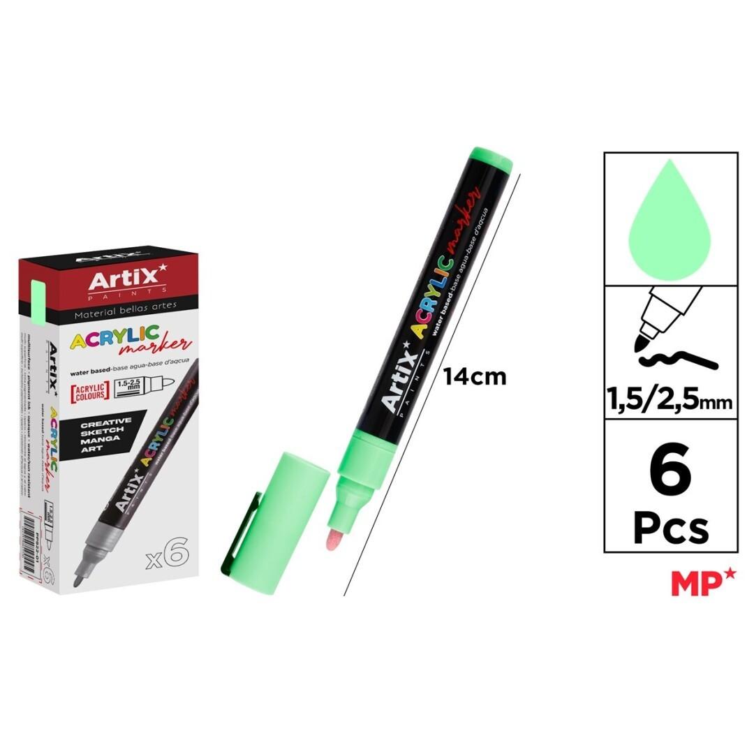 ROTULADOR ACRILICO VERDE MANZANA ARTIX 14 C/6 UD.