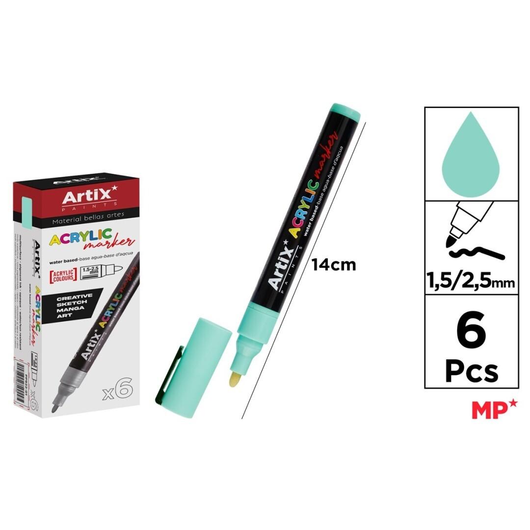 ROTULADOR ACRILICO VERDE MENTA ARTIX 15 C/6 UD.
