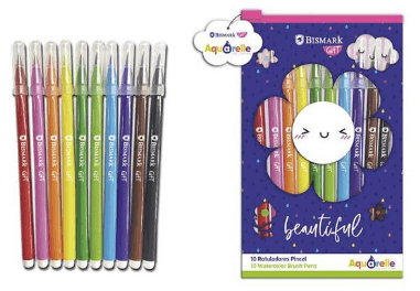 ROTULADOR BISMARK PUNTA PINCEL 10 COLORES
