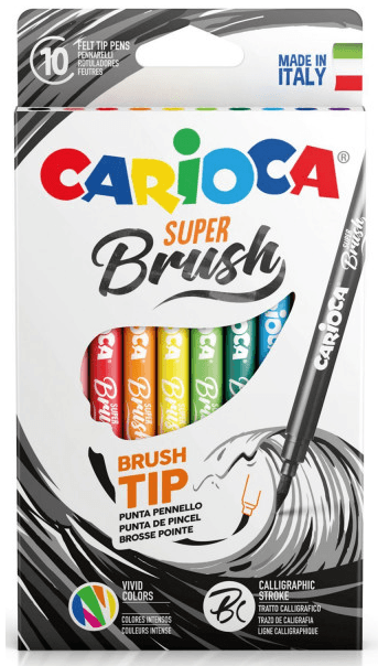 ROTULADOR CARIOCA PINCEL SUPER BRUSH C/10 UD.