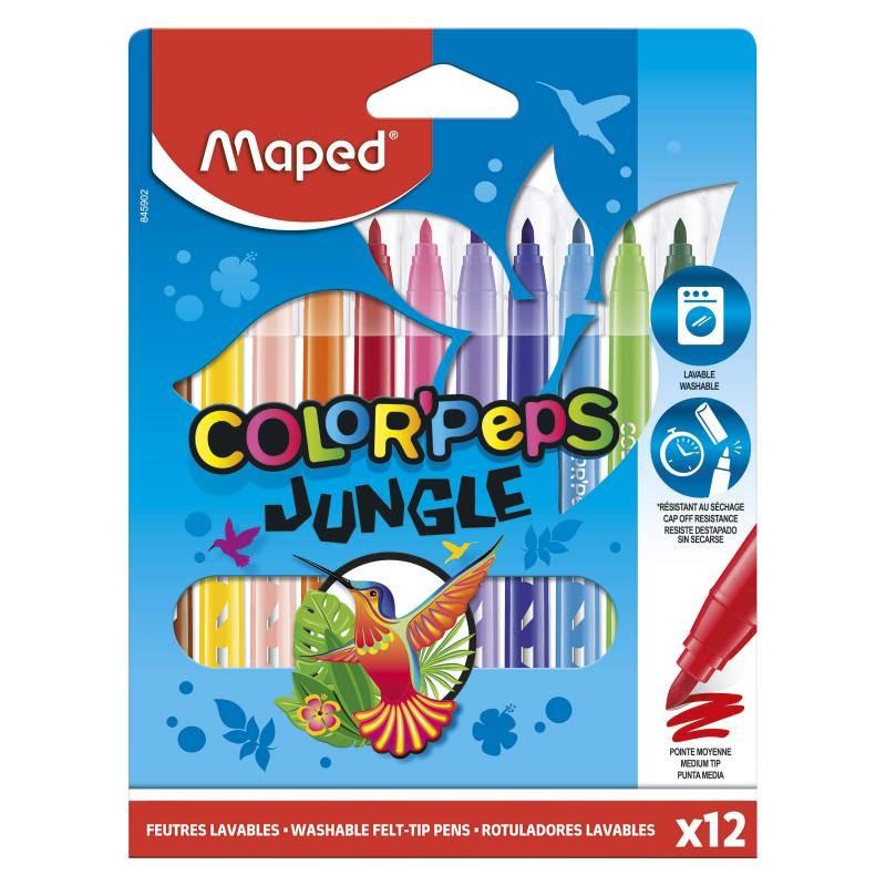 ROTULADOR MAPED COLOR'PEPS ECO JUNGLE 12 COLORES