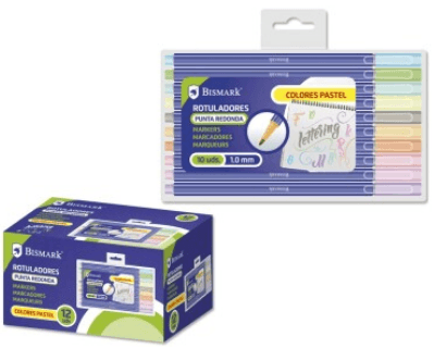 ROTULADOR PUNTA PASTEL 10 COLORES SET LETTERING BISMARK