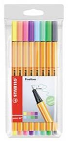 ROTULADOR STABILO PEN 88 ESTUCHE PLASTICO 8 UD PASTEL