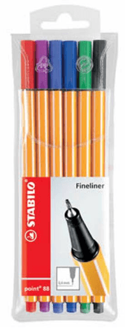 ROTULADOR STABILO PEN 88/6 ESTUCHE PLASTICO 6 UD