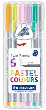ROTULADORES TRIPLUS FINELINER 334 6 COLORES PASTEL