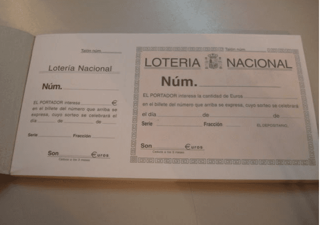 TALONARIO LOTERIA 1/3 DEL FOLIO T-15 LOAN