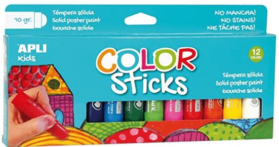 TEMPERA SOLIDA COLOR STICKS 12 COLORES SURTIDOS 10GR APL