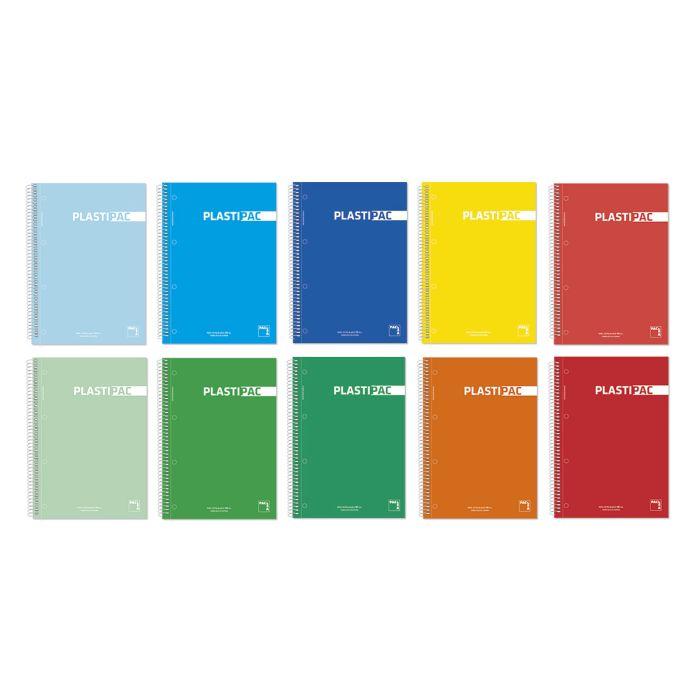 CUADERNO PLASTIPAC T/P Fº 100H 90GR MICROPERFORADO 5X5 PACSA C/5 UD