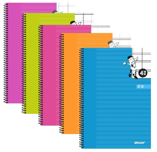 CUADERNO T/P Fº 80H 90GR PAUTAGUIA CUADROS 4X4 ANCOR C/8 UD