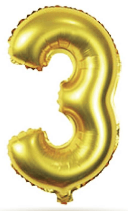 GLOBO DE POLIAMIDA 100 CM. HELIO NUMERO 3 ORO